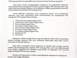 Pleno Dadakan PWI Lamtim Tuai Sorotan, Sembilan Anggota Dikeluarkan