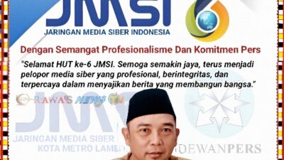 Kepala SMAN 3 Metro Ucapkan “Selamat HUT ke-6 JMSI dan HPN 2026