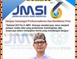 Kepala Dinas Perdagangan Kota Metro, Ucapkan “Selamat HUT ke-6 JMSI dan HPN 2026