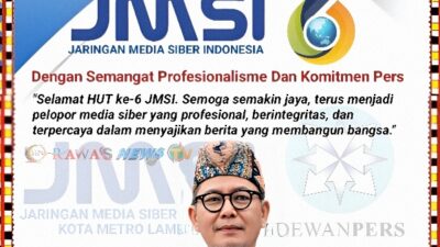 Kepala Dinas Perdagangan Kota Metro, Ucapkan “Selamat HUT ke-6 JMSI dan HPN 2026