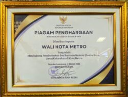 Walikota Metro H. Bambang Raih Penghargaan Nasional Pembentukan Posbakum