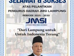 Kepala MAN 1 Lampung Timur bapak Hi. Rubangi M.Pd.I mengucapkan, Selamat & Sukses atas pelantikan Ketua JMSI Provinsi Lampung, Priode 2025 – 2030