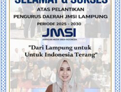 Kepala SMKN 1 Trimurjo, Vivin Refi Astuti, S.Pd., M.Pd. mengucapkan, Selamat & Sukses atas pelantikan Ketua JMSI Provinsi Lampung, Priode 2025 – 2030