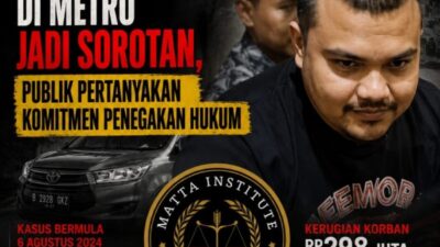 Polemik RJ Bos Debt Collector di Metro, Matta Institute Ingatkan Pentingnya Rasa Keadilan
