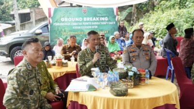 Kasrem 043/Gatam Pimpin Ground Breaking Pembangunan 30 Jembatan Perintis Garuda Tahap V dan VI Di Provinsi Lampung