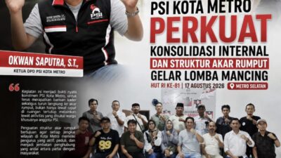 DPD PSI Kota Metro Perkuat Konsolidasi Internal dan Akar Rumput, Gelar Lomba Mancing Semarakkan HUT RI ke-81