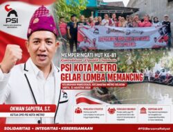 Lomba Memancing Meriahkan HUT RI ke-81, PSI Metro Perkuat Kebersamaan Kader