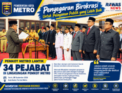 34 Pejabat Pemkot Metro Dilantik, Sejumlah Posisi Strategis Bergeser