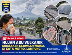 Kota Metro Diguyur Abu Vulkanik, Warga Dikejutkan Hujan Abu Pagi Hari