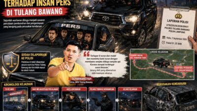 Diduga Dikejar dan Ditabrak Tiga Kali, Wartawan Tulang Bawang Laporkan Percobaan Pembunuhan